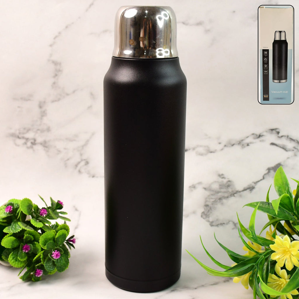 Stainless Steel Vacuum Water Bottle  – Hot & Cold Insulated Flask (1000 ML Approx)