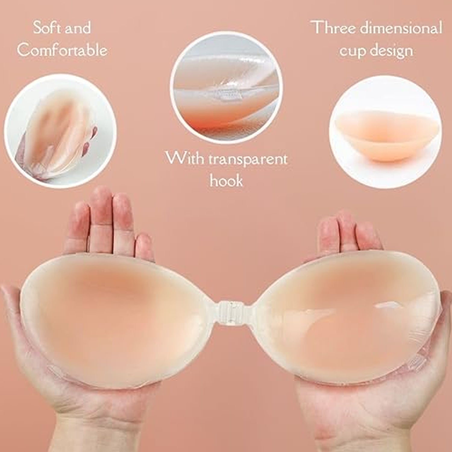 Self-Adhesive Backless Strapless Push-Up Bra (1 Pc)