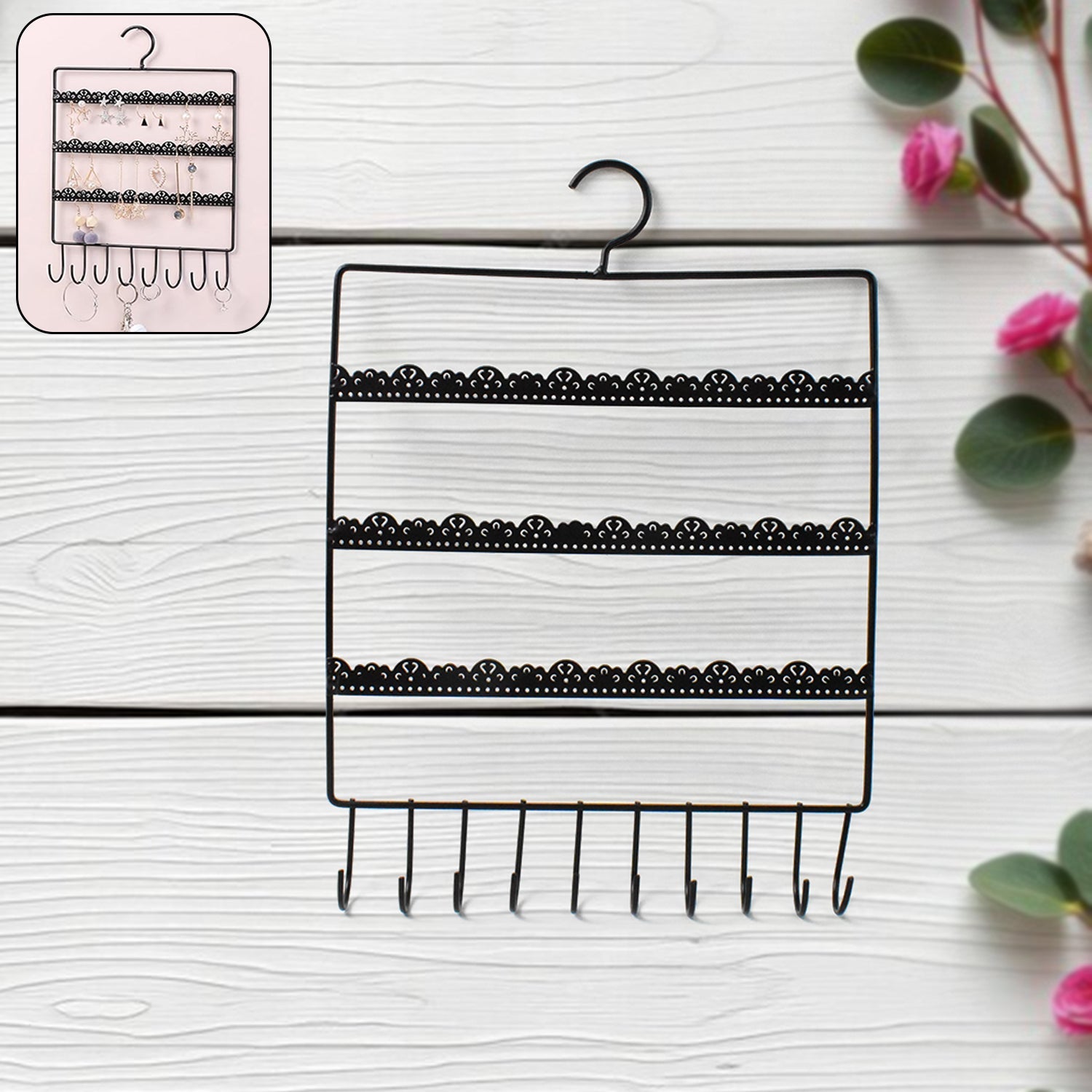 Wall Mounted Earring Organizer Hanging Jewellery Rack For All Type Jewellery (1 Pc / Mix Size)