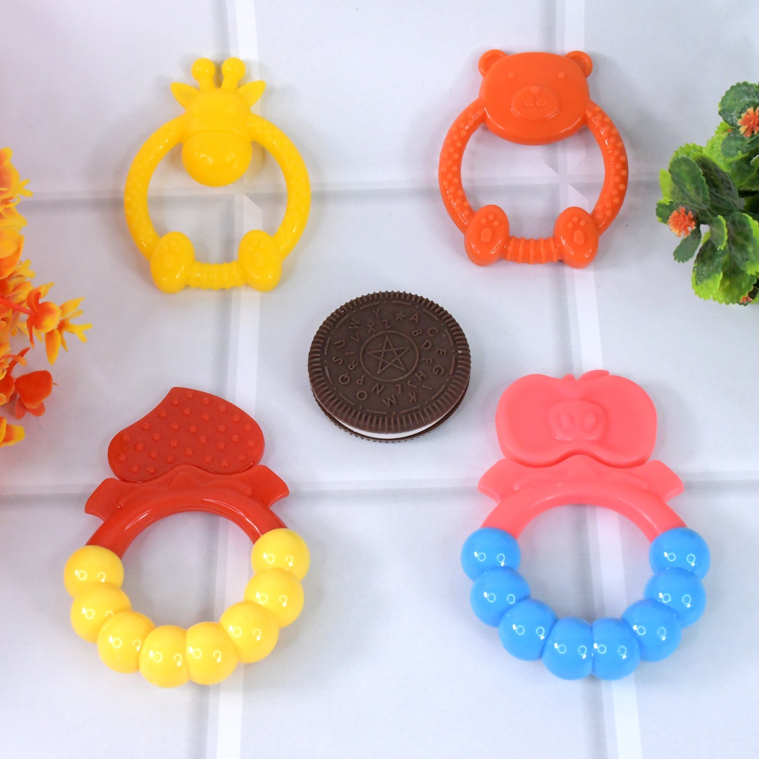 Silicone Baby Teething Toys (1 Pc / Mix Design)