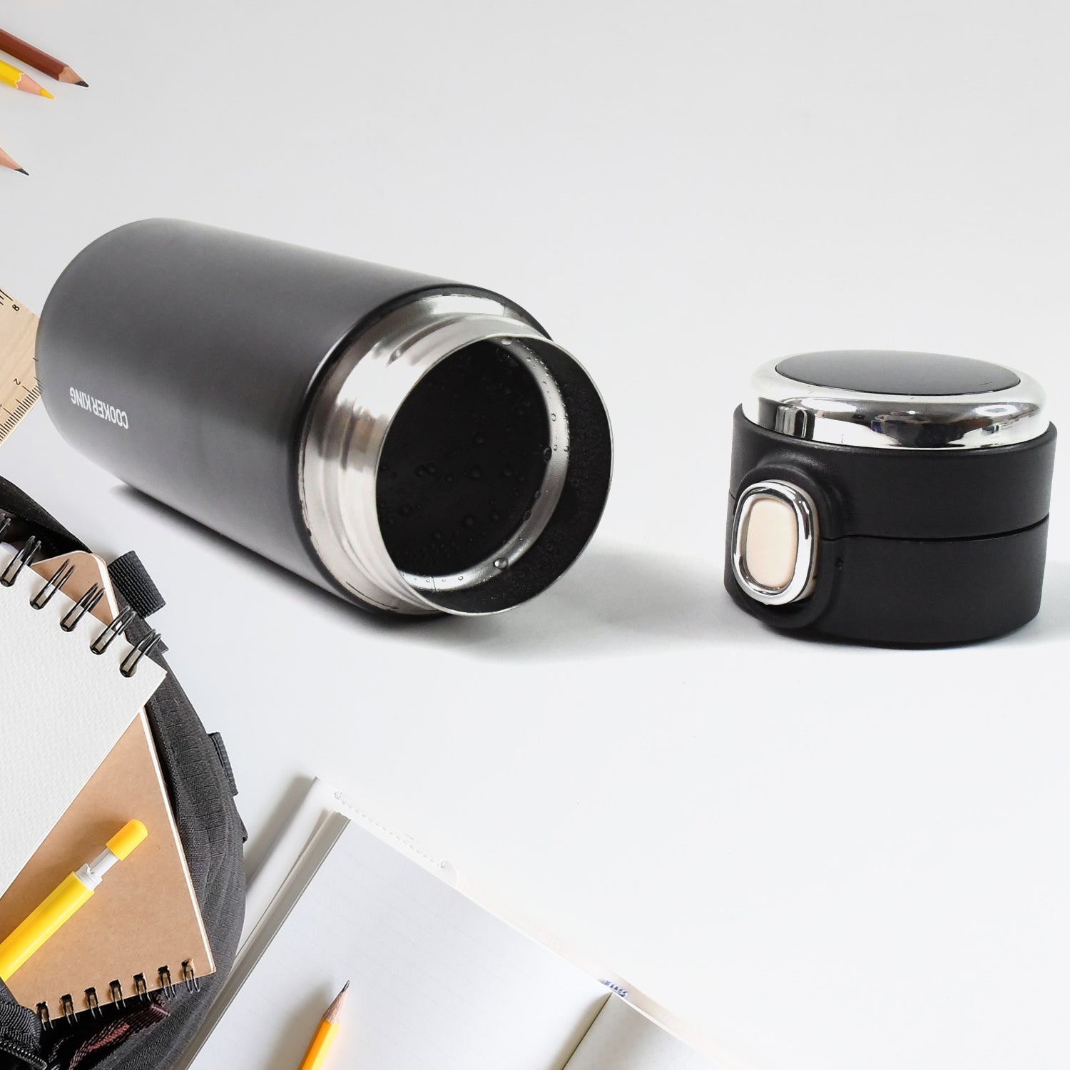 Stainless Steel Insulated Vacuum Bottle With Insulated Cap Lock (350ml) Approx